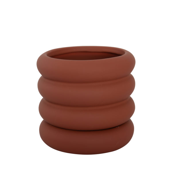 Bodhi Planter Pot w/saucer Burnt Sienna