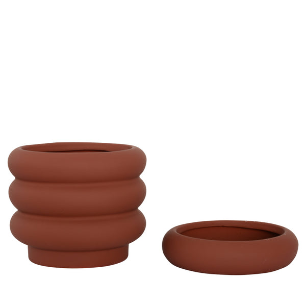 Bodhi Planter Pot w/saucer Burnt Sienna