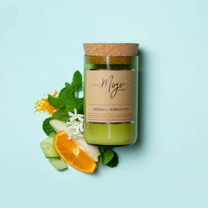 Wine Bottle Candle - Cucumber & Muddled Mint