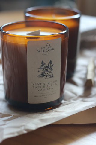 Wilde Willow Candle Co - Sandalwood, Pacthouli & Vanilla