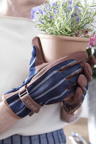 Sophie Conran Striped Glove Blue