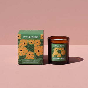 Ivy & Wood - Lemongrass & Sage Scented Candle