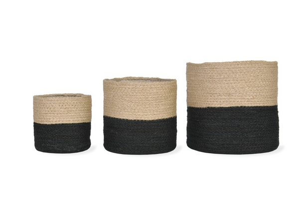 Two-Tone Jute Planter Cover