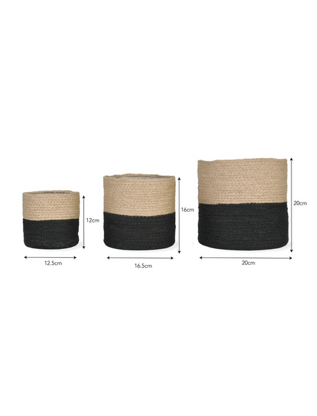 Two-Tone Jute Planter Cover