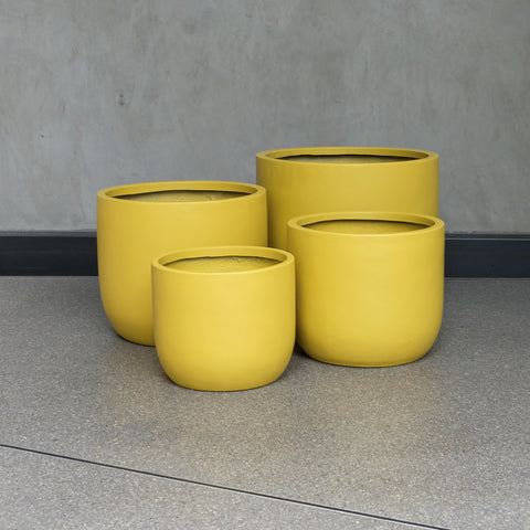 Mackenzie Fibreglass Pot Mustard