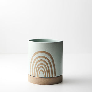 Cassia Pot w/saucer - Seafoam