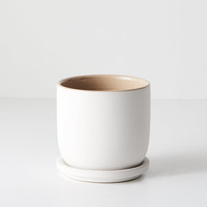 Cavo Pot w/saucer - White